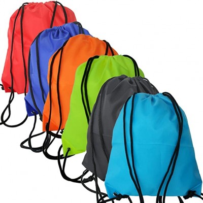 Eco friendly 420D polyester fabric Folding Cinch Backpack Bags with  Drawstring