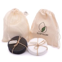 3Layer Reusable Makeup Remover Pads 14 Organic Bamboo Cotton Rounds Cotton Laundry Bag Travel Bag