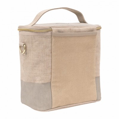 Eco Friendly Custom Insulated Lunch Bag Linen Cement