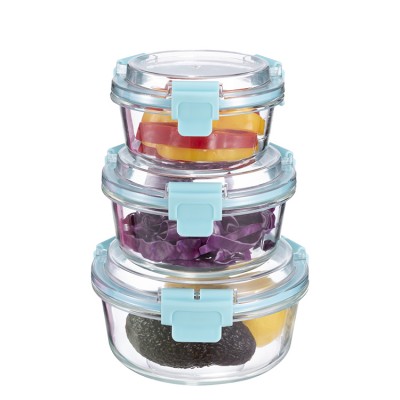 Patented oven and microwave safe airtight lunch box glass food storage container with lid