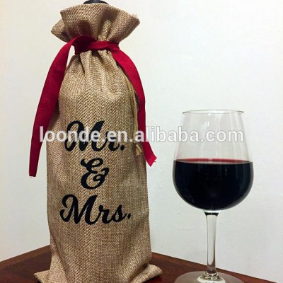 Jute Wine Bags Champagne Wine Bottle Covers Packaging bag Wedding Party Decoration