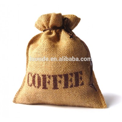 Natural burlap coffee bean storage bag for coffee lover