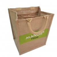 Jute Burlap Tote Bags - Natural Burlap Bags with Cotton Handles Reusable Tote Bags with Laminated Interior Shopping Bag