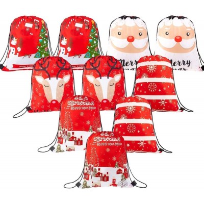 Wholesale Large Cotton Christmas Santa Bag Drawstring Gift Sack Bag