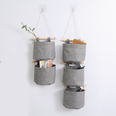 Multi-layer fabric foldable free combination wall home circular hanging storage bags for plant, sundries hanging  storage box